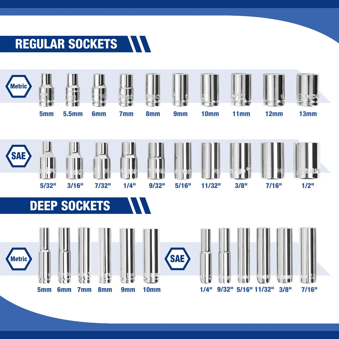 Workpro 69 Piece 1/4 Inch Ratchet Wrench Set for Car Repair and Metalworking