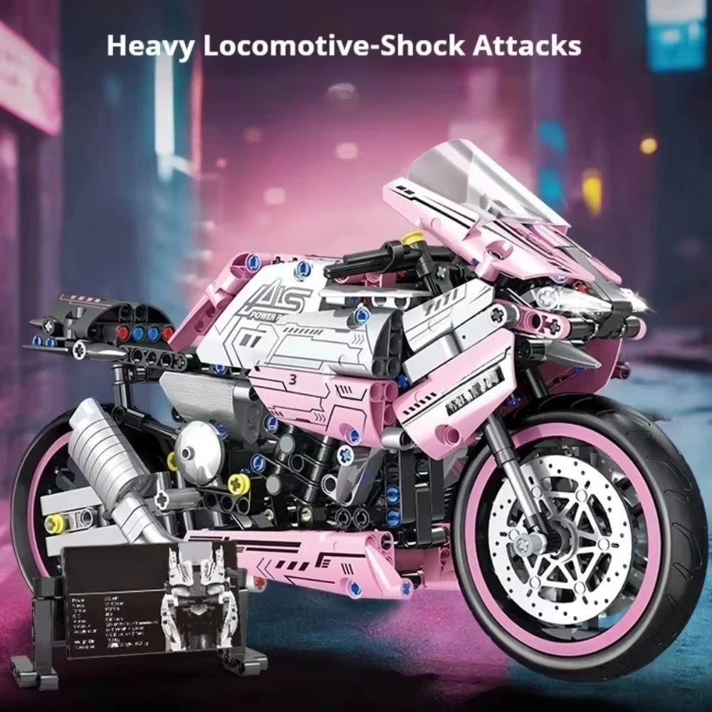New Hot Professional Motorcycle Assembly Kit DIY Building Blocks Challenge Birthday Gift for Young Boys Creative Holiday Present