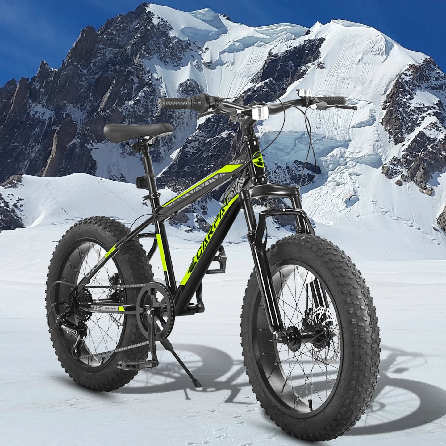 Ecarpat 20 Inch Kids Bike 4 Inch Wide Fat Tire Snow Mountain Bike 7 Speed for Boys Girls Children Steel Frame