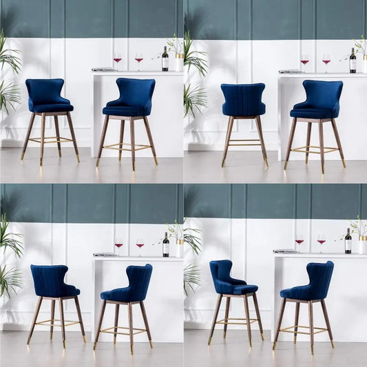 Roundhill Furniture Leland Fabric Wingback Stools Set Of 2