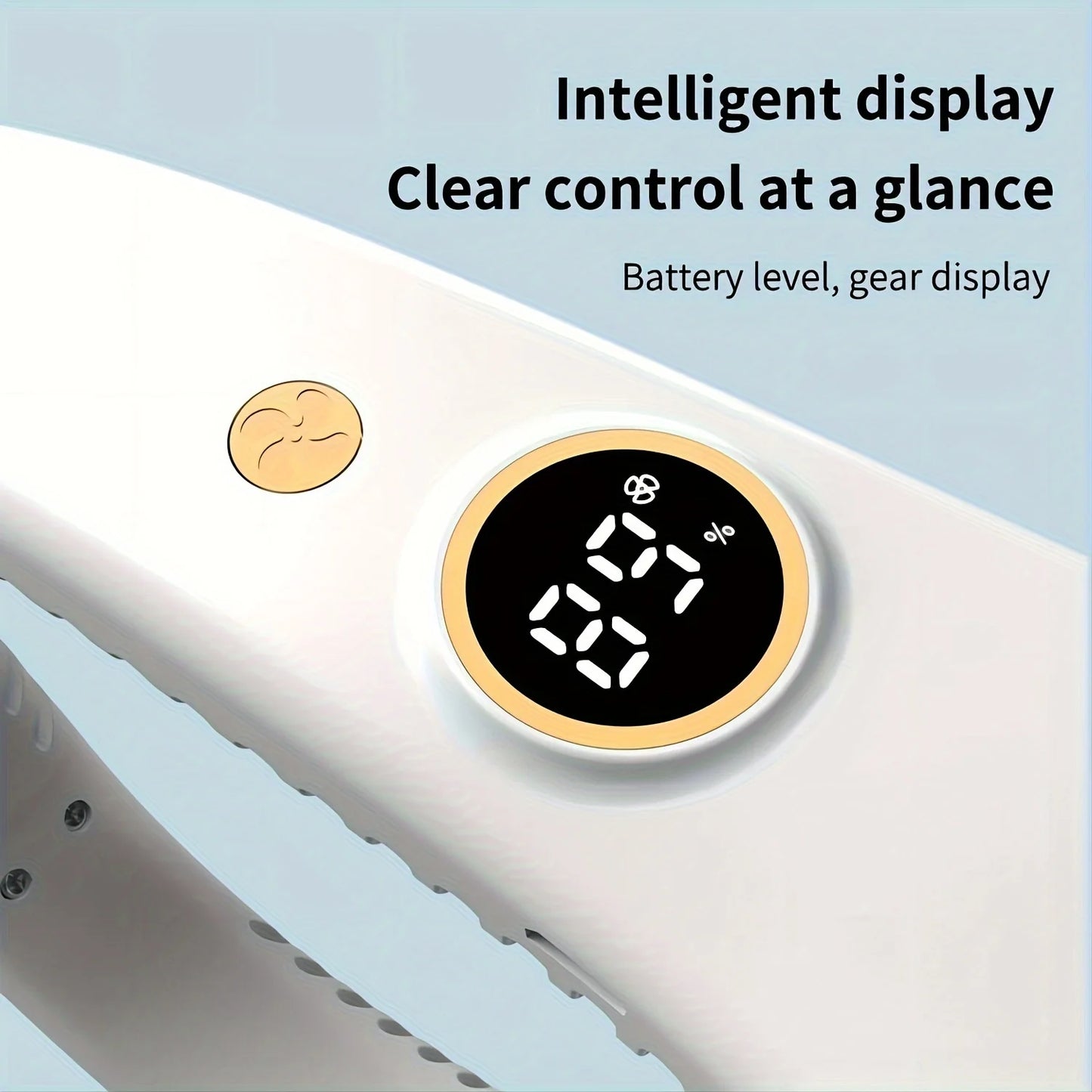 Portable Rechargeable Bladeless Neck Fan 360 Degree Cooling Wearable Personal Fan for Travel and Outdoor Sports with Digital Display