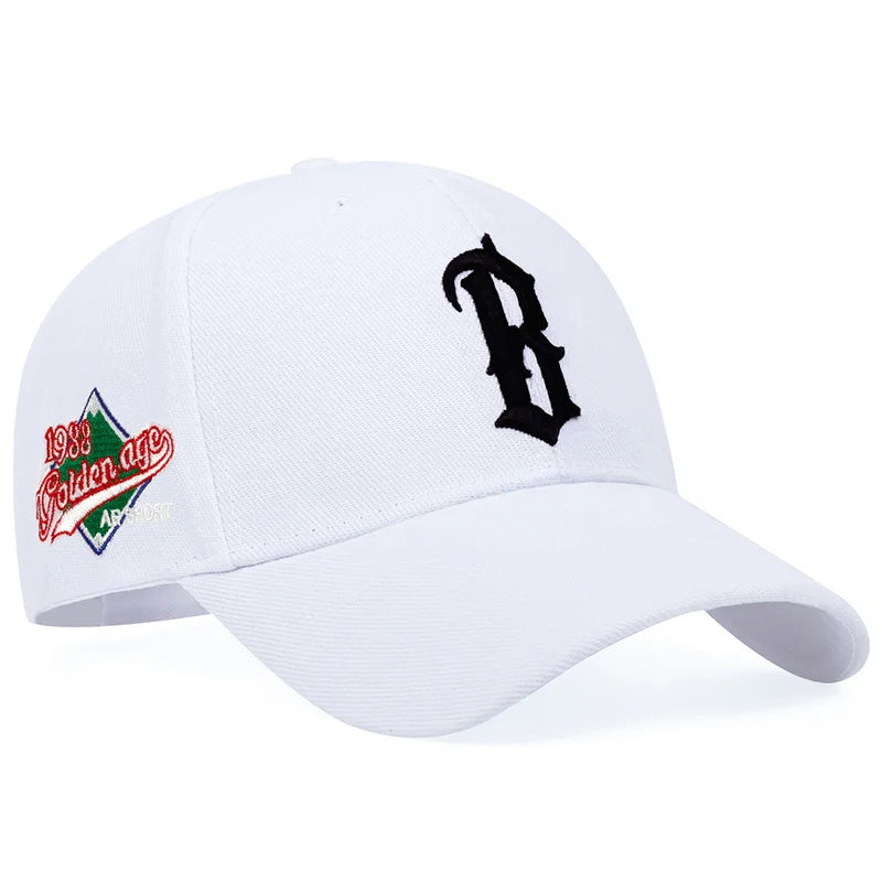 1piece Unisex Letter B Side 1988 Embroidery Baseball Cap Outdoor Adjustable Sunscreen Leisure Hat Spring Autumn Travel Vacation