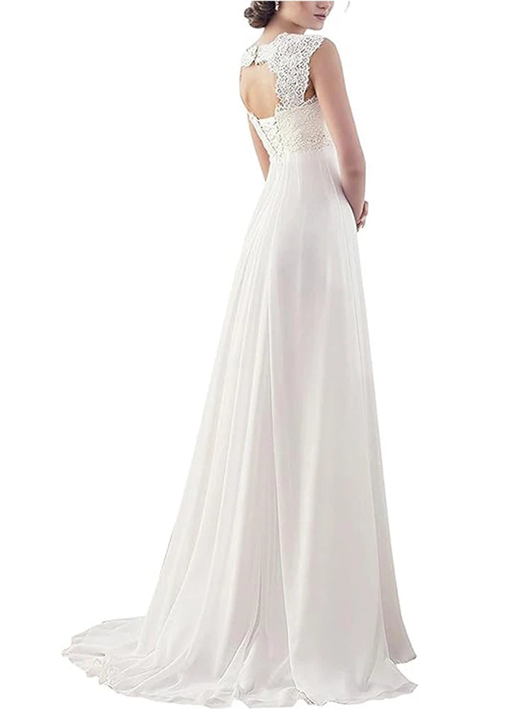 Wedding Dresses for Bride 2026 Sleeveless Lace Petite/Plus Size Bridal Gowns for Civil Wedding for Beach Wedding