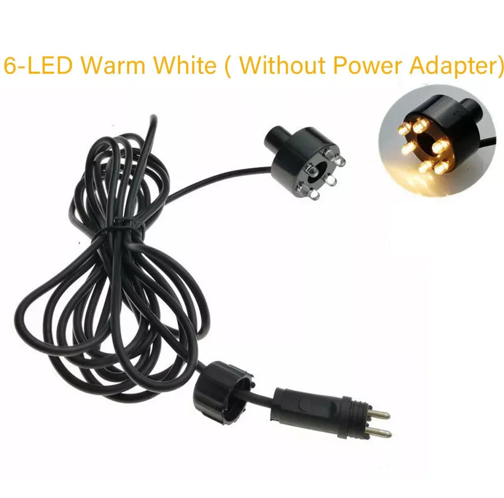 Underwater 6 LED Light Ring For Fountain Pond Garden 1 2 4 Pieces Without AC Adapter