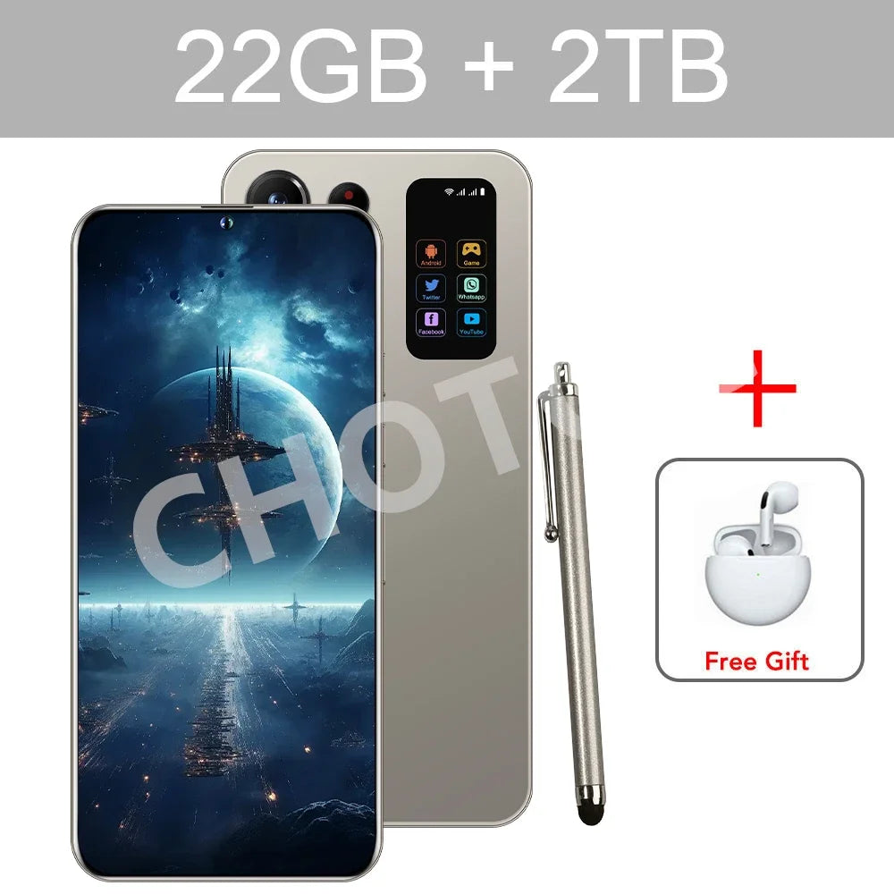 New Cellphones S Plus 25 Ultra Global Version 5G Original 7.3 Inch Smartphone Dual SIM 108MP Cell Phone 7800mAh Android Mobile Phones