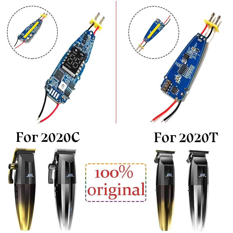 For JRL 2020C 2020T Hair Clipper Trimmer Original PCB Motherboard Battery Kit 20C 20T Replacement Accessories for Grooming Tools