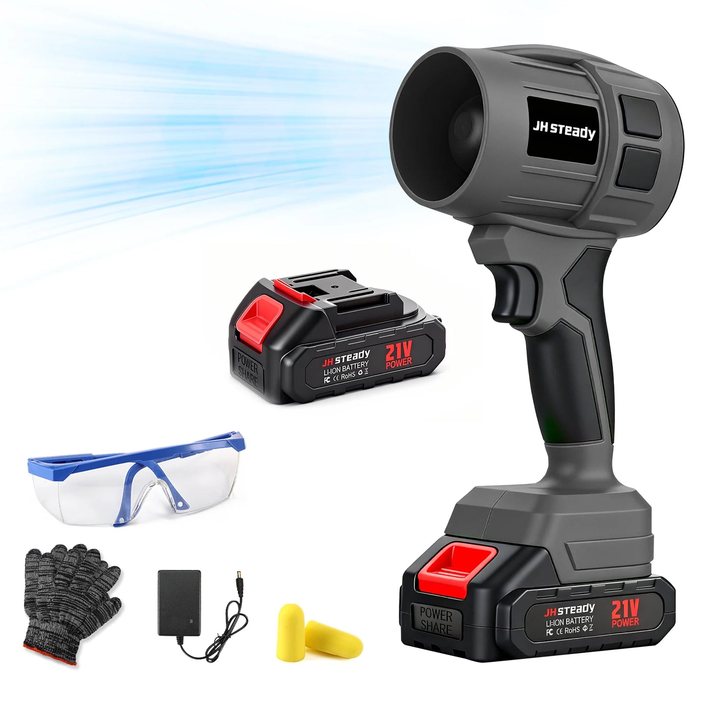 Blower Turbo Jet , 21V Cordless Leaf Blower Handheld with 4000mAh, Variable Speed, Mini Handheld Blower for Lawn Patio Garage Ca