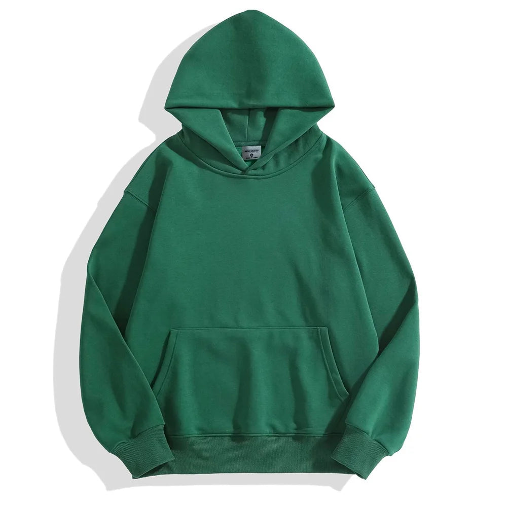 16.9oz 480gsm Heavy Weight Cotton Plus Velvet Hooded Sweater for Men and Women Thick Polar Fleece Pullover Hoodie
