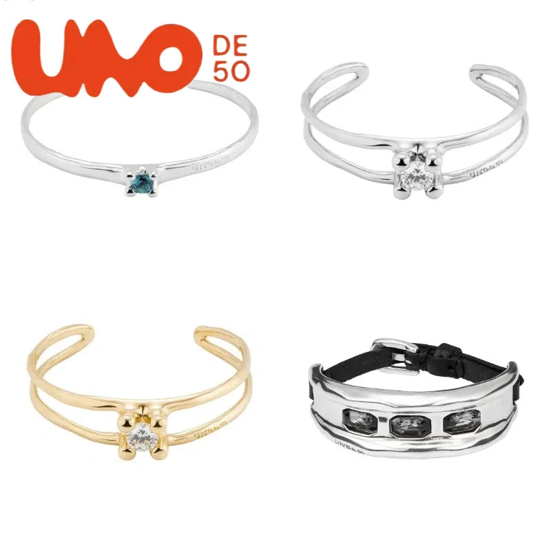 High-Grade UNOde50 Silver Plated S925 and Gold Plated 14K Bracelet Elegant Gift Choice for Women