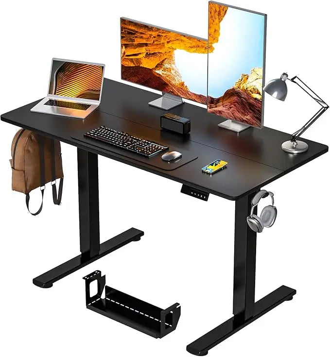 Height Adjustable Small Electric Standing Desk 35 x 20 Inch Ergonomic Sit Stand Desk for Home and Office