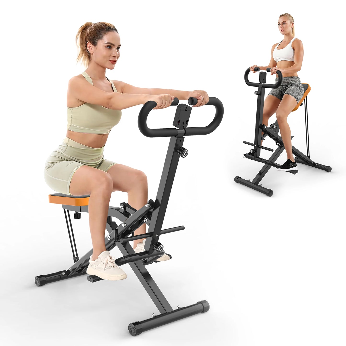Foldable Squat Machine with Resistance Bands for Gluteus Maximus Thighs and Core Training