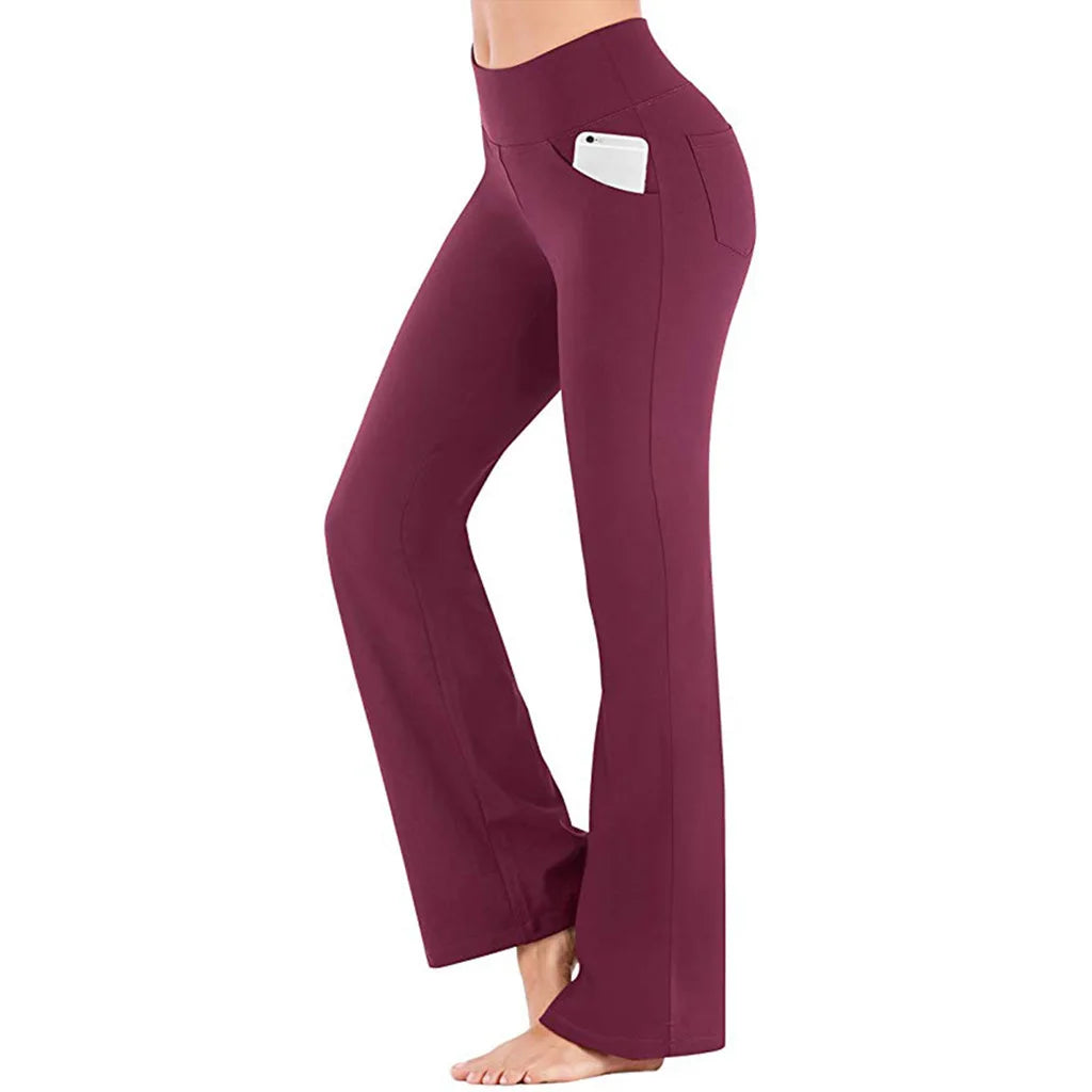 Ogilvy Mather Elegant Women's Palazzo Flared Wide Leg High Waist Career Trousers