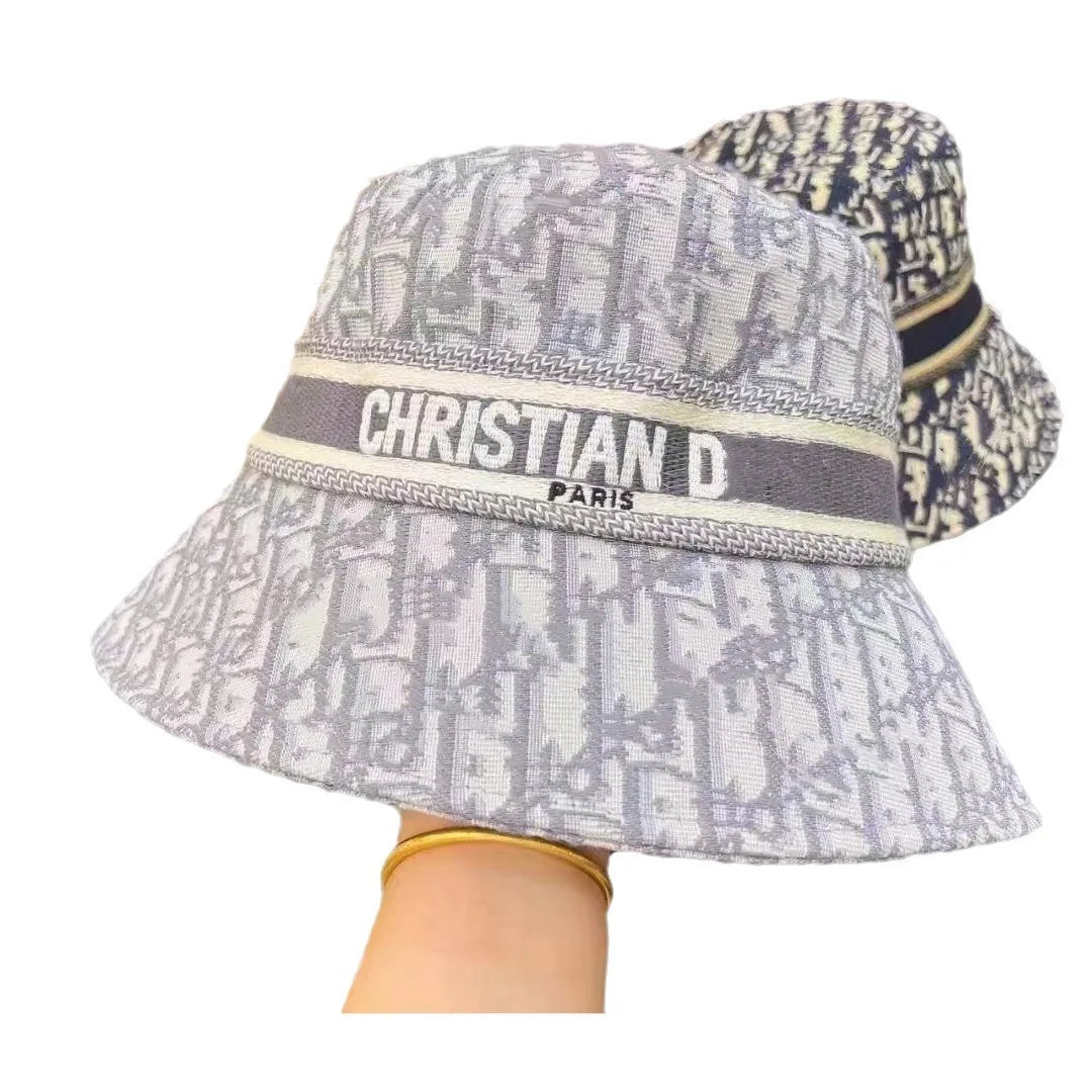 High Quality Lettering Embroidery Sun Block Hat Landscape Painting Fisherman Hat Ladies Outdoor Four Seasons Bucket Hat