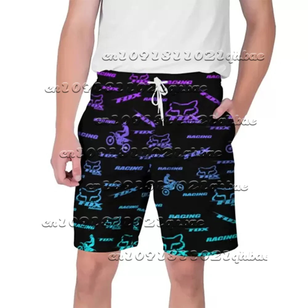 2025 Motorcycle Summer Breathable Quick Drying Sports Shorts Fox Cycling Shorts Men and Women Fashionable Casual Beach Shorts