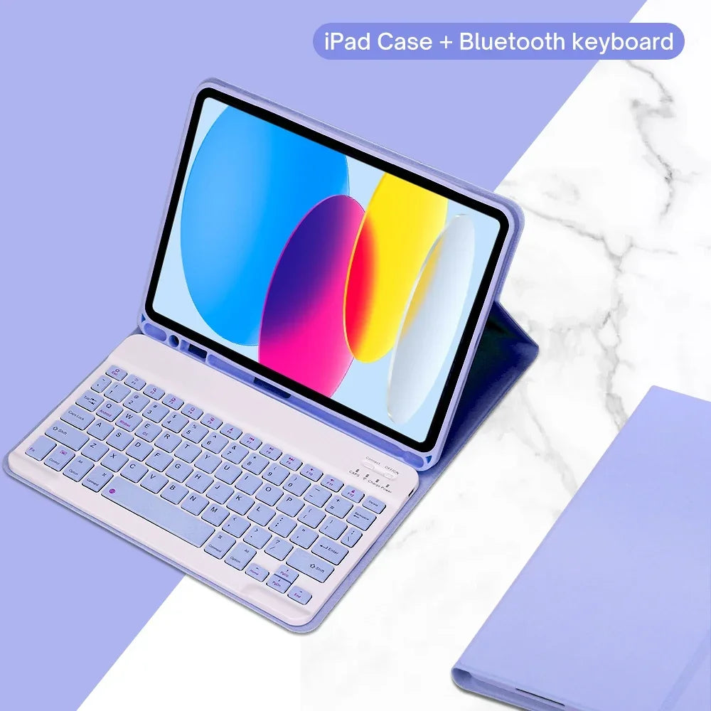 For iPad 10th Generation 2022 10.9 Inch Case with Detachable Wireless Bluetooth Keyboard and Tablet Cover