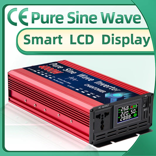 Pure Sine Wave Inverter 12V 24V 110V 220V 2000W 3000W 4000W 5000W DC To AC Portable Power Converter Solar Inverter