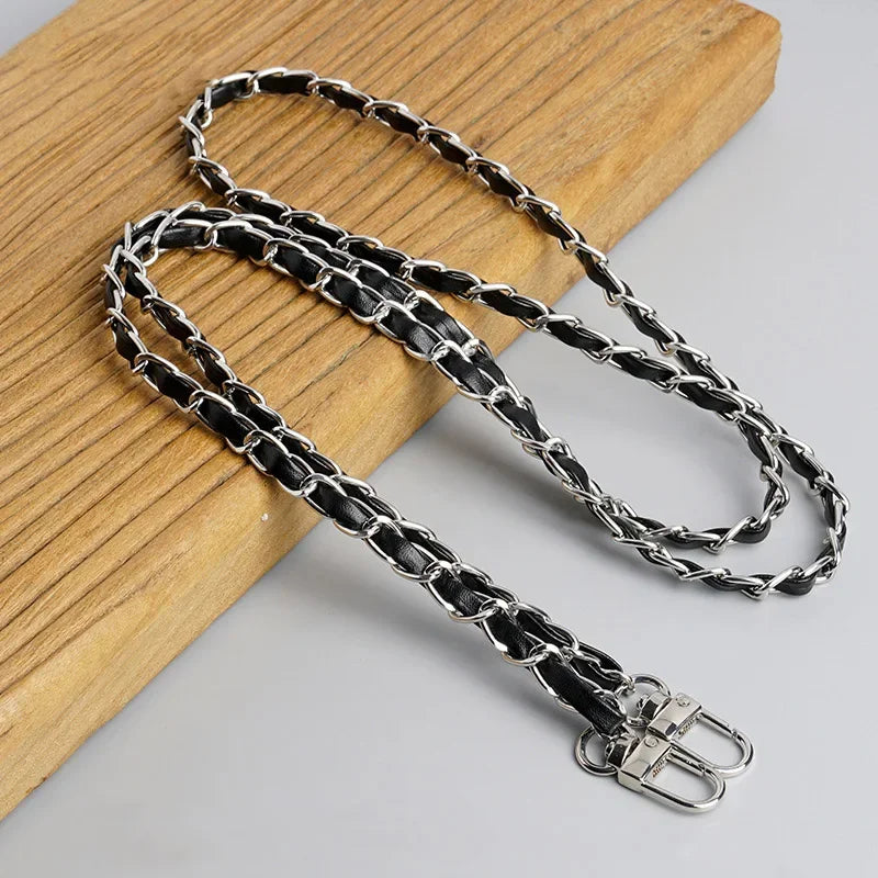 120cm Purse Chain Strap Crossbody Handbag Chains Replacement Leather Shoulder Bag Chain Straps Diy Women Girl Bag Part Accessory
