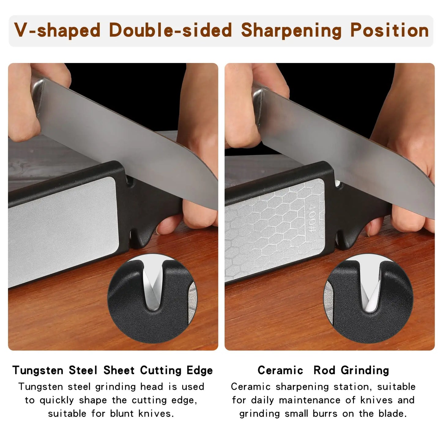 5 In 1 Knife Sharpener Diamond Bars 400 1000 Multi Tool Kitchen Knives Tungsten Steel Ceramic Grinding Double Sided Whetstone