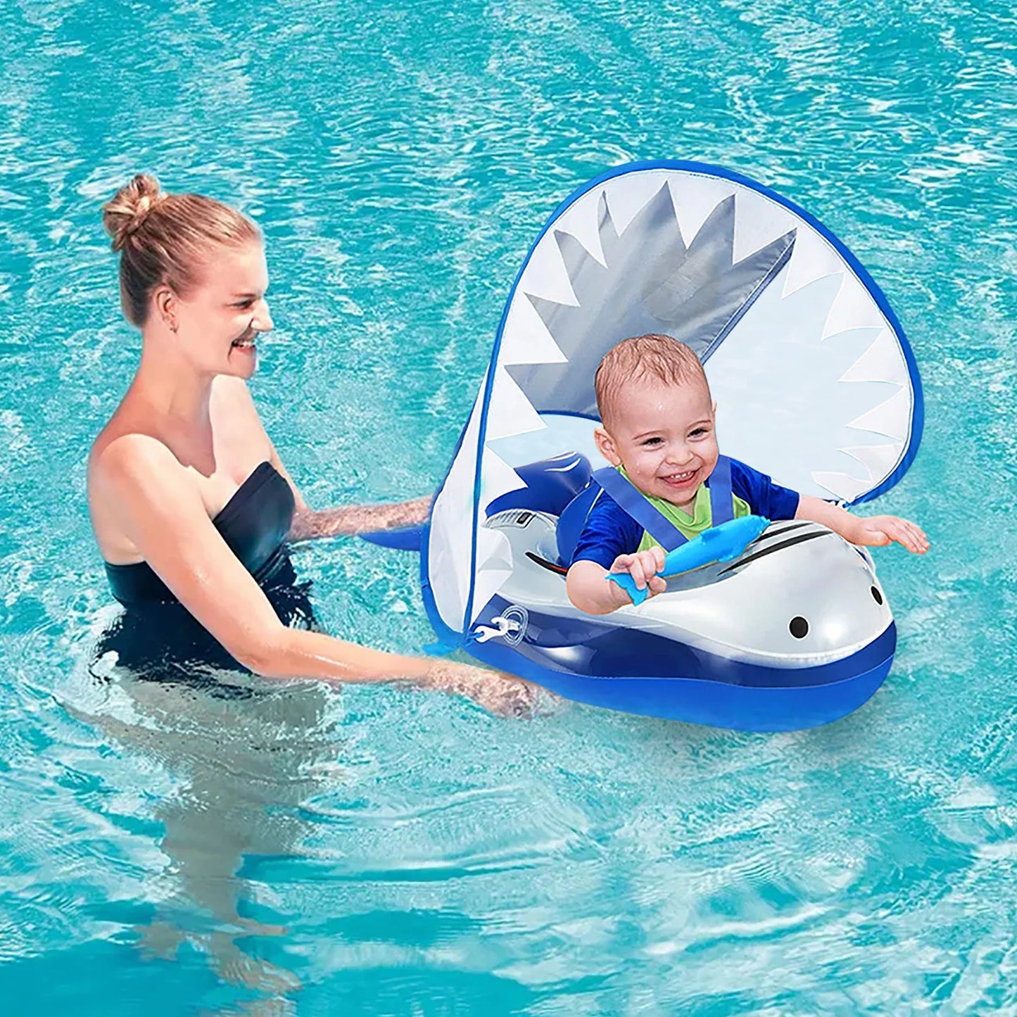 Baby Pool Float Pool Float Ring For Baby Iatable Infant Float For Swimming Iatable Shark Design Float Ring With Sun
