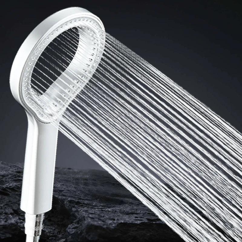 High Pressure Shower Head Hollow-ring Design Portable Handheld Filtered Shower Head Set Large Water Flow Bathroom Accessories
