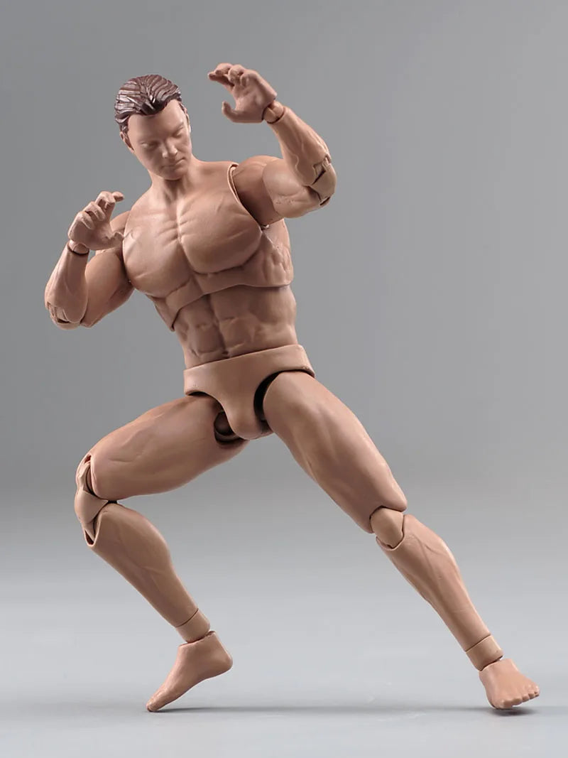 Ant AM116 1/12 Scale Male Muscle Action Figure Flexible Joint Strong Body Model with Head Hands Gun and Shoes