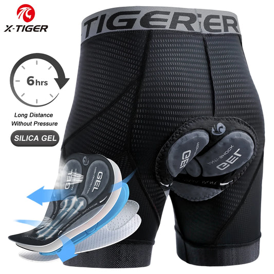 X Tiger Cycling Shorts Breathable Mesh Gel Pad Shockproof MTB Bike Shorts Men’s Bicycle Underwear