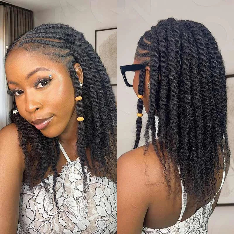 Top Peruvian Kinky Curly Mini Twist Afro Kinky Bulk Human Hair for Braiding 100 Percent Remy Hair Bundles No Shedding