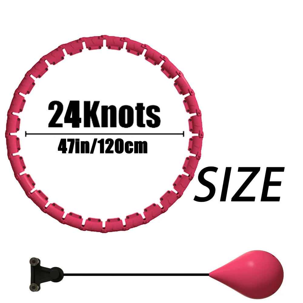 Weighted Fitness Circle Hoops for Adults Weight Loss Plus Size for Adults Smart Exercise 2 in 1 Adjustable with Detachable Knots