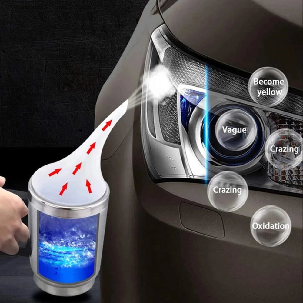 Headlight Polishing Set Auto Headlight Renovator Light Restoration Kit 300ml Polish Clean Car Spotlights