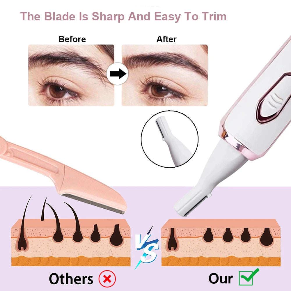 Electric Razor for Women 4 in 1 Hair Trimmer Portable Painless Epilator for Face Armpit Leg and Bikini Body