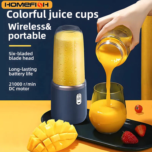 Portable Juicer Blender 400ml Electric Fruit Juicer USB Charging Smoothie Blender Machine with Two Cups