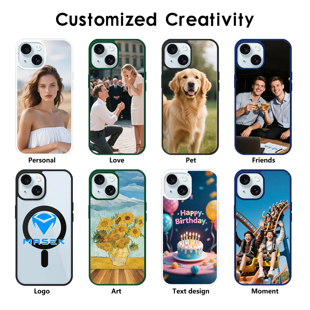 Magnetic Pattern Customized Acrylic Matte Phone Case for iPhone 16 15 14 13 12 11 Pro Max XS Shockproof Birthday Gift Surprise