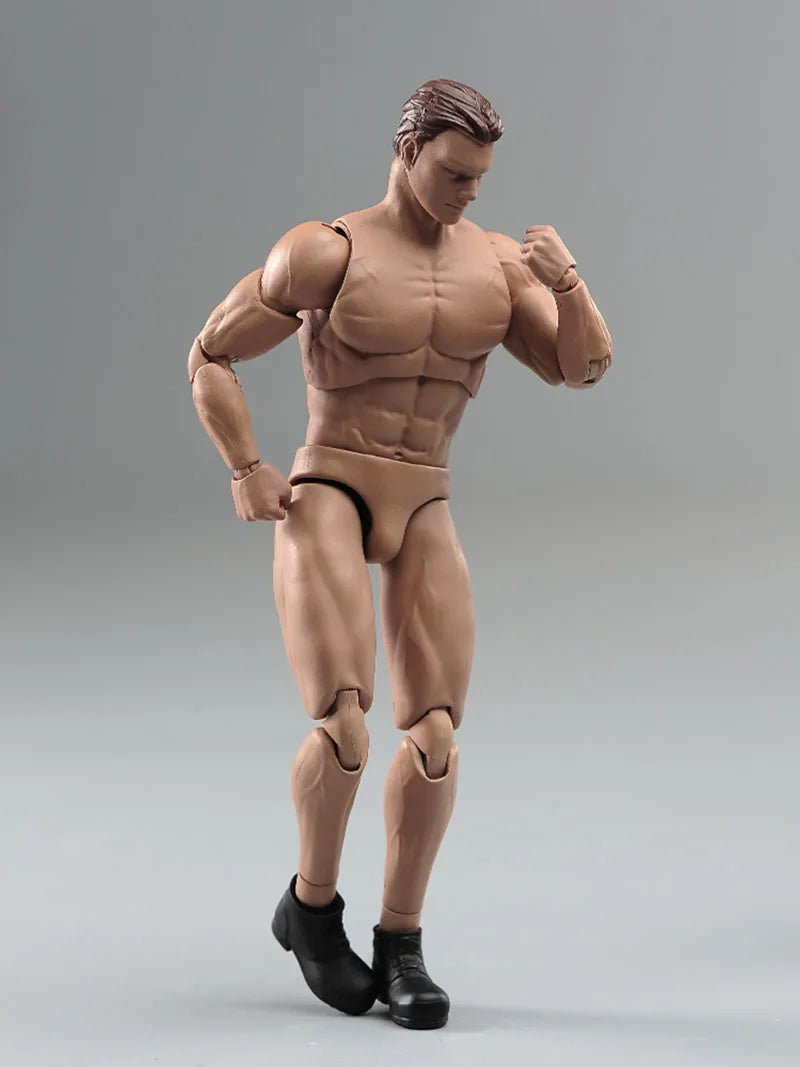 Ant AM116 1/12 Scale Male Muscle Action Figure Flexible Joint Strong Body Model with Head Hands Gun and Shoes