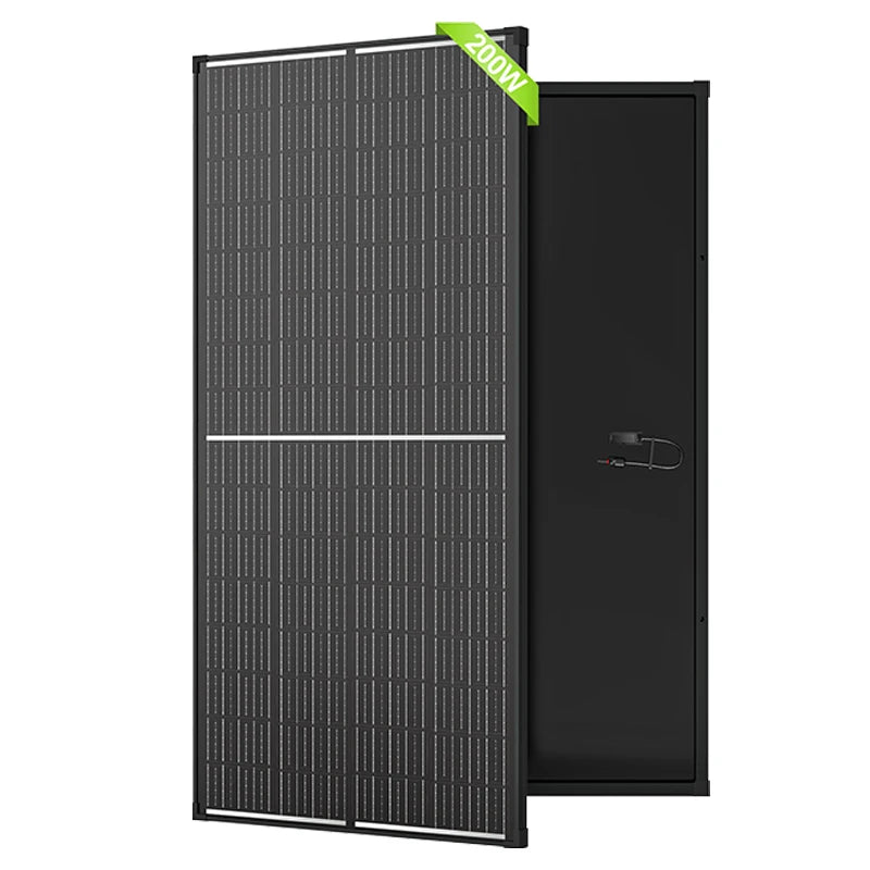 WERCHTAY 200w High Efficiency Black Monocrystalline Solar Panel With Busbar Hidden Technology For RVs Trucks Vehicles Home Power