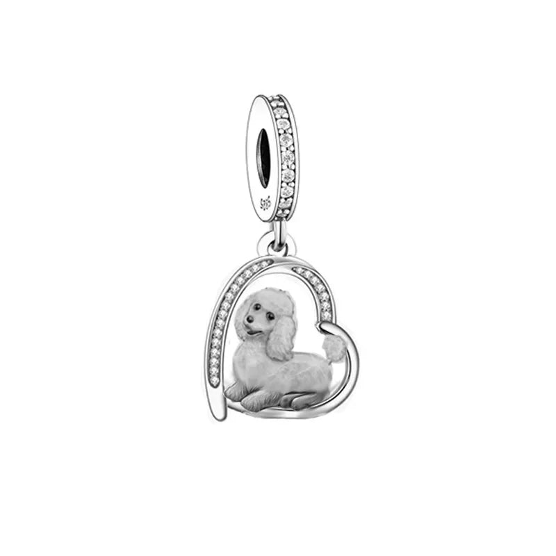Huoonew Fit Original Pan Charm Bracelet 925 Silver I Love You Forever Yorkshire Dog Bead DIY Memorial Berloque