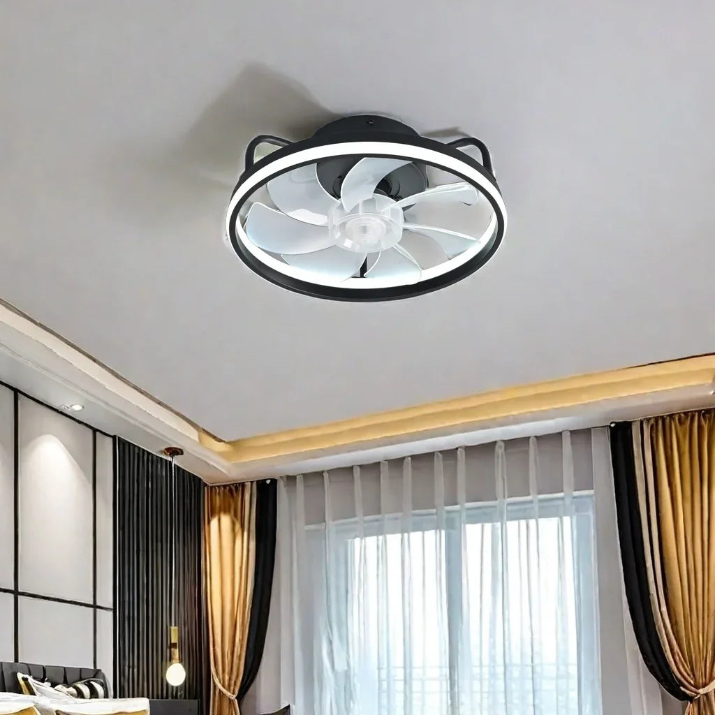2 In 1 Modern Smart Ceiling Fan With Light And Remote Control For Bedroom Living Room And Restaurant Decor LED Flush Mount Ceiling Fan