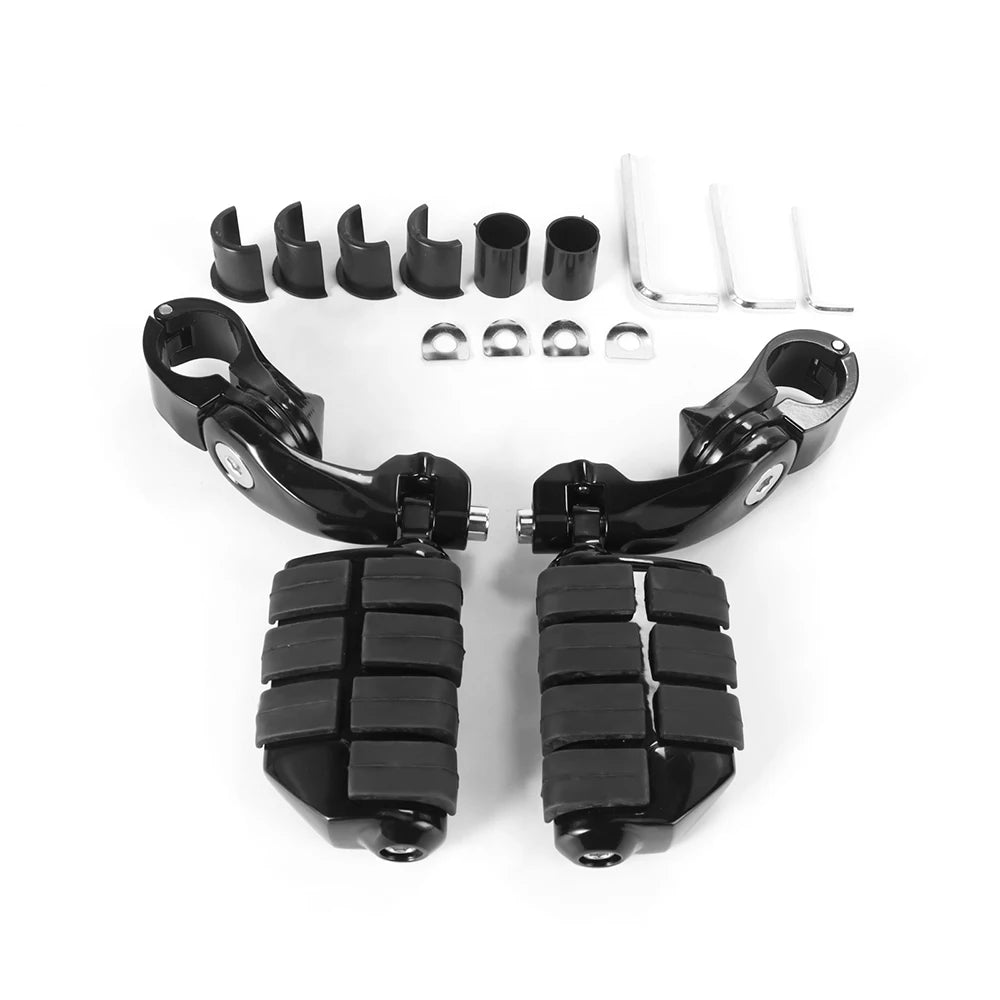 1 1/4 Inch 32mm Motorcycle Foot Rest Highway Engine Guard Foot Pegs Mount Footrest for Harley Touring Honda Kawasaki Suzuki Yamaha