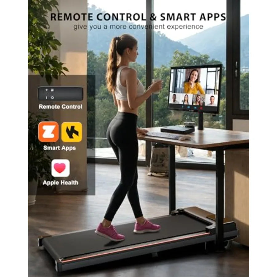 340lb Capacity Under Desk Walking Pad Treadmill with 12 Incline and Large LED Display for Home Office Use Manual Control 3Prese