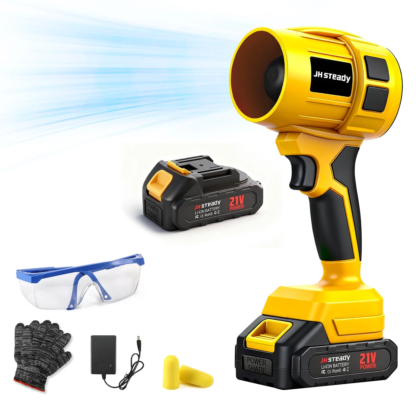 Blower Turbo Jet , 21V Cordless Leaf Blower Handheld with 4000mAh, Variable Speed, Mini Handheld Blower for Lawn Patio Garage Ca