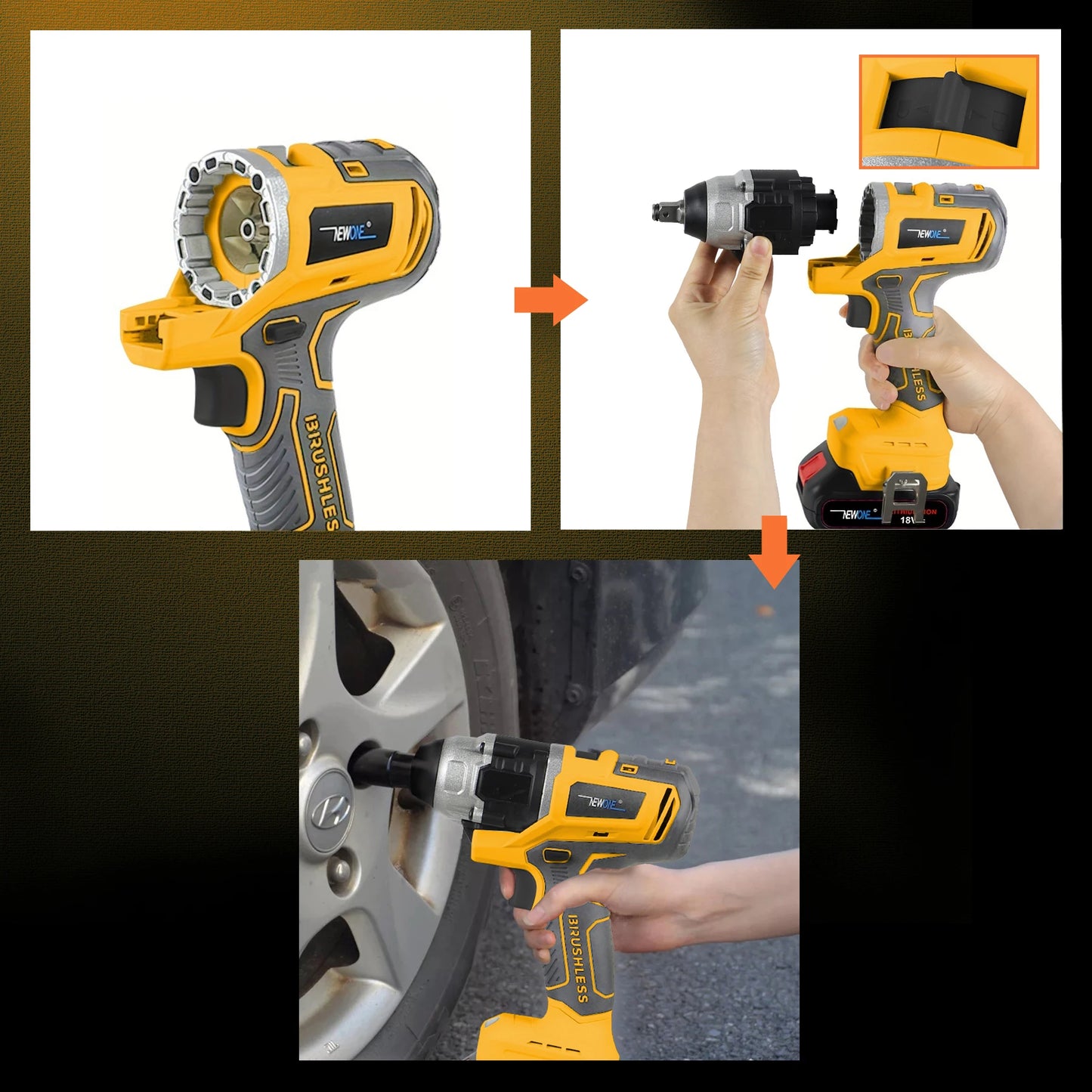 Brushless multifunctional 5-in-1 power tool combination set, a variety of accessories combination is very practical a good gift