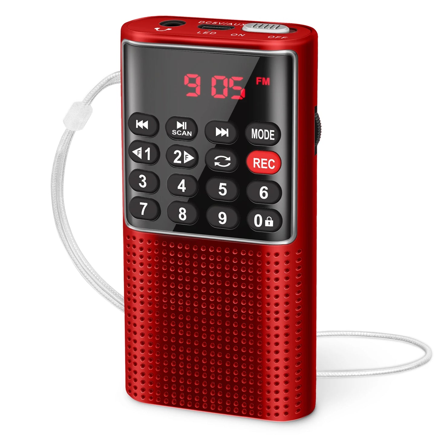 Mini Portable Pocket FM Radio Handheld MP3 Walkman with Recorder and Rechargeable Battery for Hiking