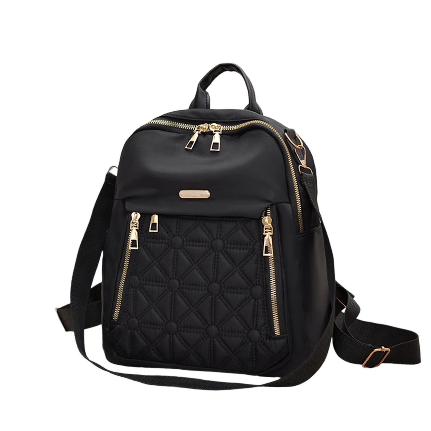 Fashionable Women s Backpack with Built-in Headphone Port Durable Nylon Anti-theft Daypack Lightweight Crossbody Bag