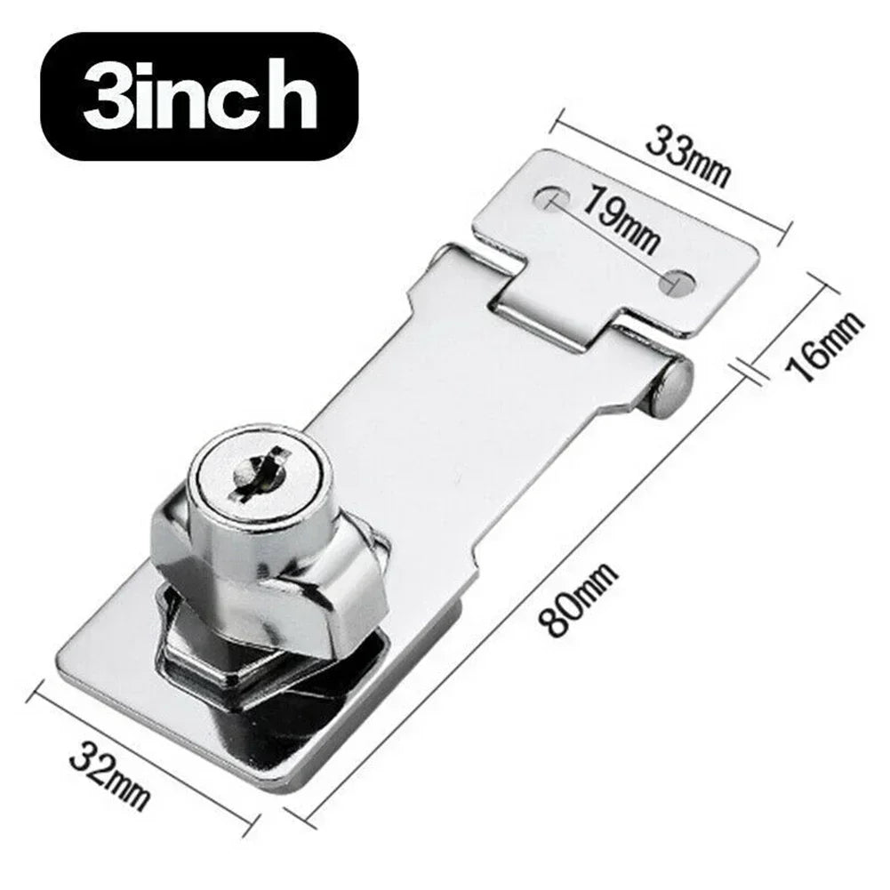 Garage Lock Office Cabinet Security Lock Hardware Locking Hasp Heavy Duty Locking Hasp Staple With Keys Padlock Cupboard Shed