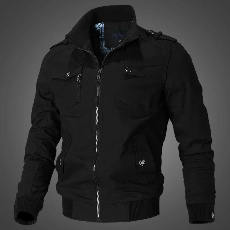 2025 New Men's Casual Stand Collar Cotton Jacket Korean Version Windbreaker for Youth