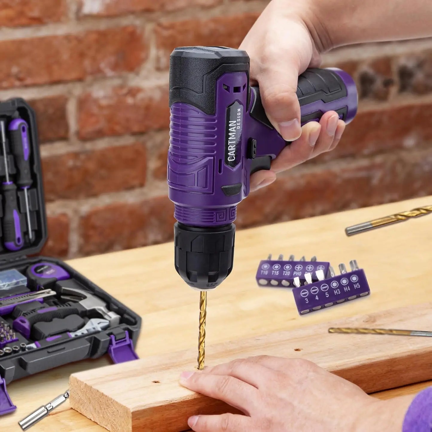 150-Piece Tool Kit with 8V Cordless Drill, Home Repair Essentials