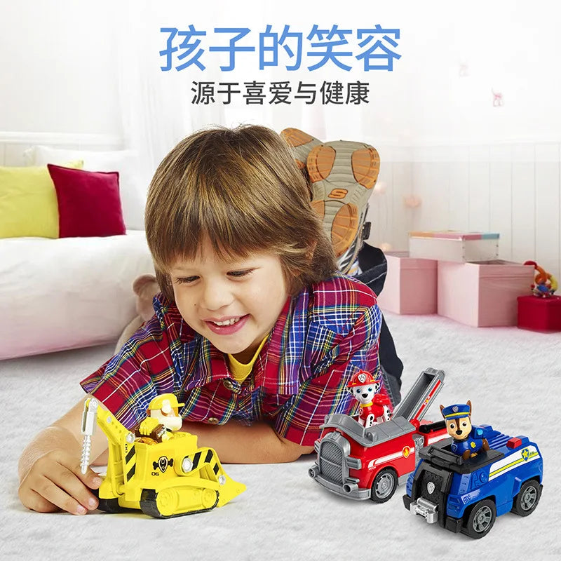 10 Kinds Genuine Paw Patrol Everest Ryder Rex Skye Chase Rocky Zuma Vehicle with Collectible Figure Birthday Gift for Children Toy