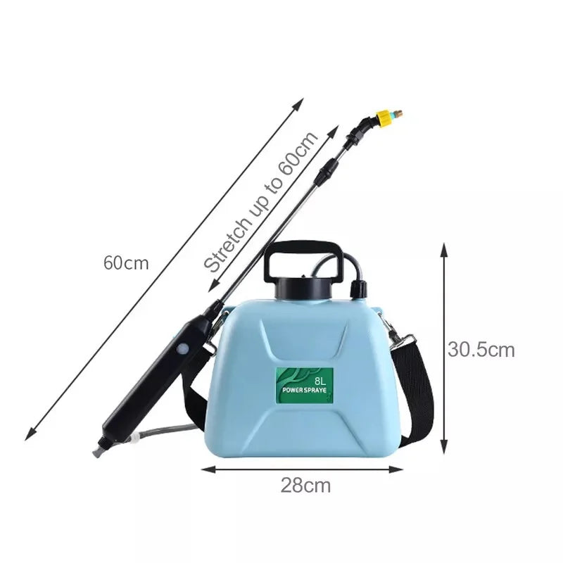Shoulder Style Electric Sprayer 8L Watering Can With Spray Gun USB Rechargeable Automatic Garden Plant Mister