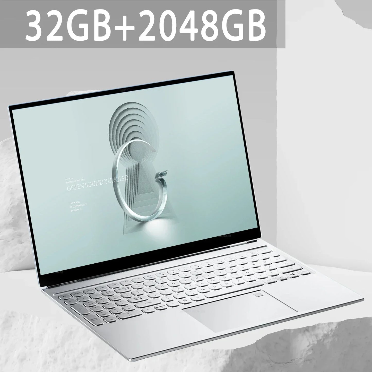 16 Inch Gaming Laptop Intel Celeron N95 4K HD 120Hz 32GB RAM 2TB SSD Windows 11 Fingerprint Unlock High Performance Office and Gaming PC