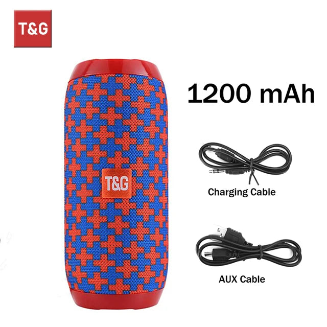 Bluetooth Speaker TG117 Portable TWS Sound Box Waterproof Outdoor Stereo Surround Speaker with TF and FM Radio Support