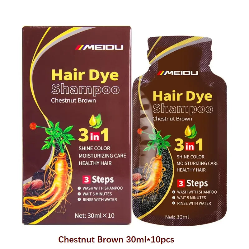 30ml 500ml 3-in-1 Quick Hair Dye Shampoo Natural Black Herbal Hair Dye Moisturizing Mild Hair Dye Conditioner Hair Care Products
